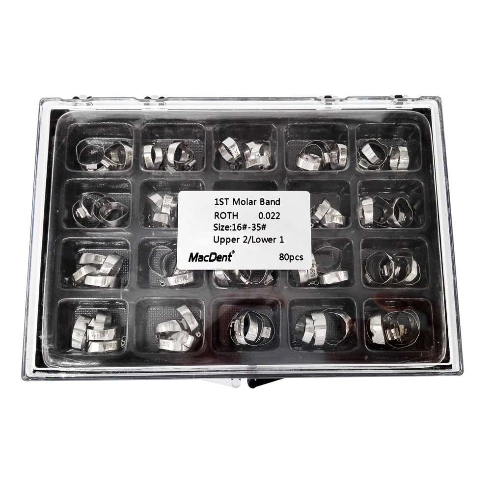 MacDent Dental Orthodontic Bands with Buccal Tube 1st Molar Roth/MBT/EDGEWISE 022 16#-35#