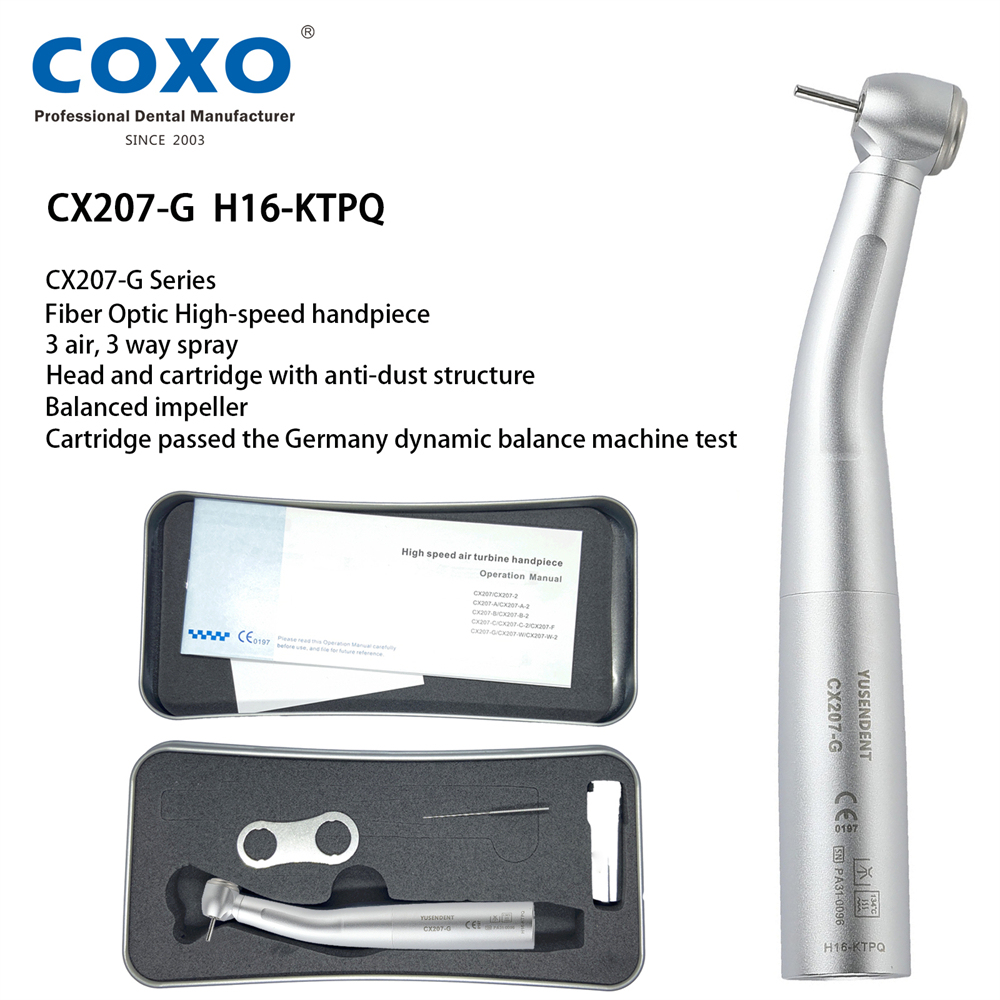 COXO YUSENDENT CX207-G Dental Fiber Optic High Speed Handpiece  fit KaVo Multiflex NSK Phatelus LED Coupler