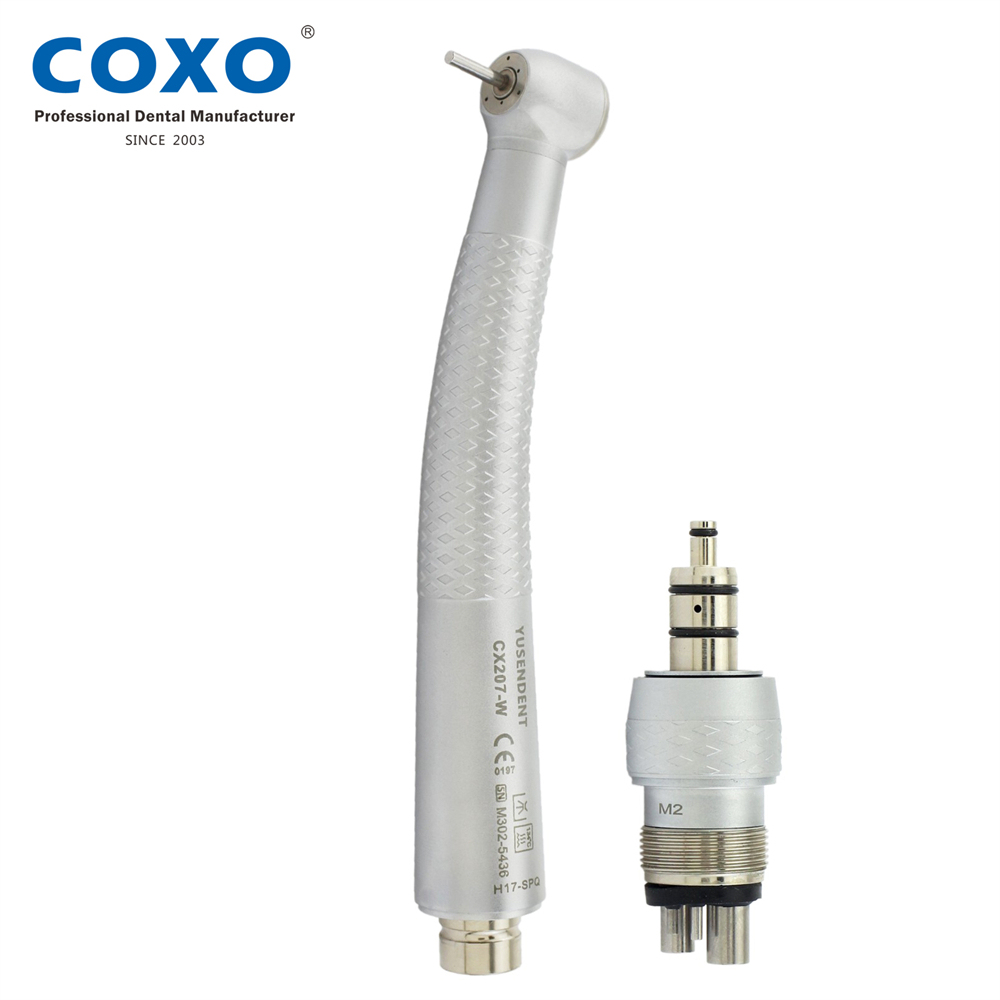 COXO YUSENDENT CX207-W H17-SPQ Dental High Speed Air Turbine Handpiece Coupling 4 Hole Sinol Style