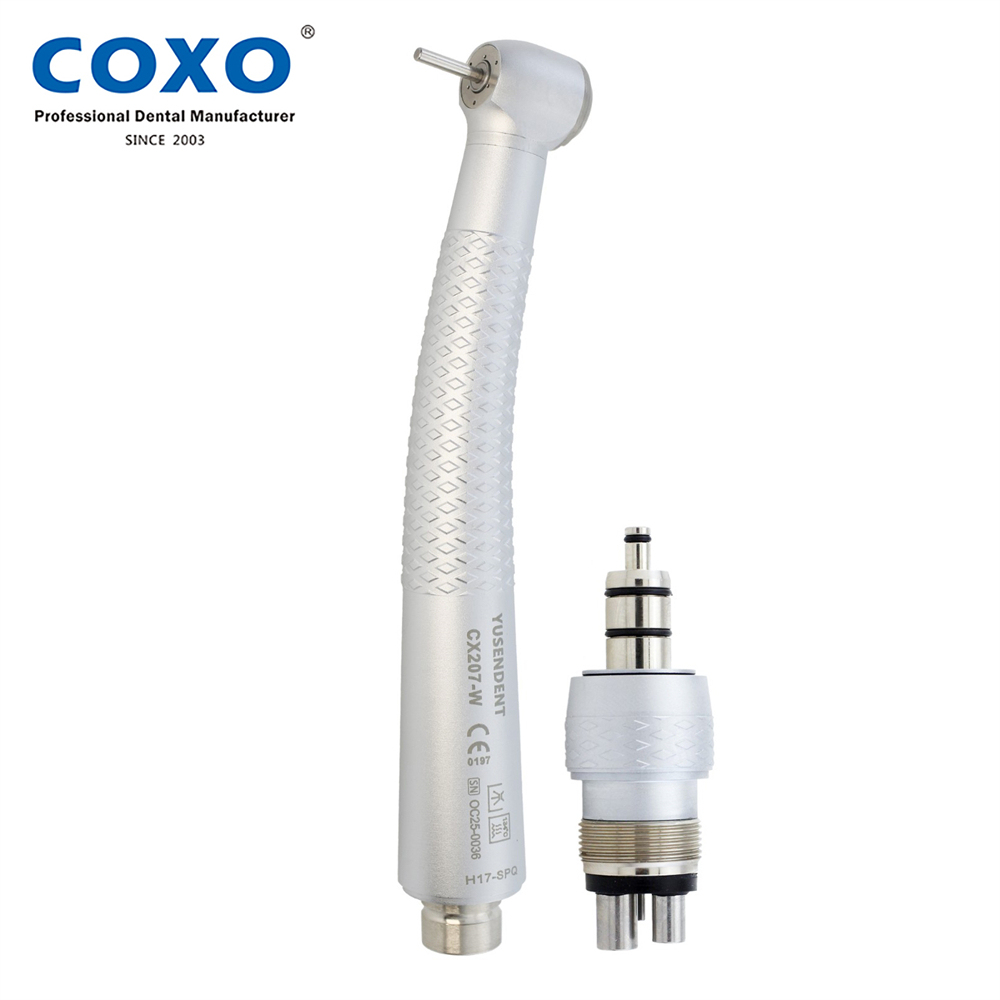 COXO YUSENDENT CX207-W H17-SPQ Dental High Speed Air Turbine Handpiece Coupling 4 Hole Sinol Style