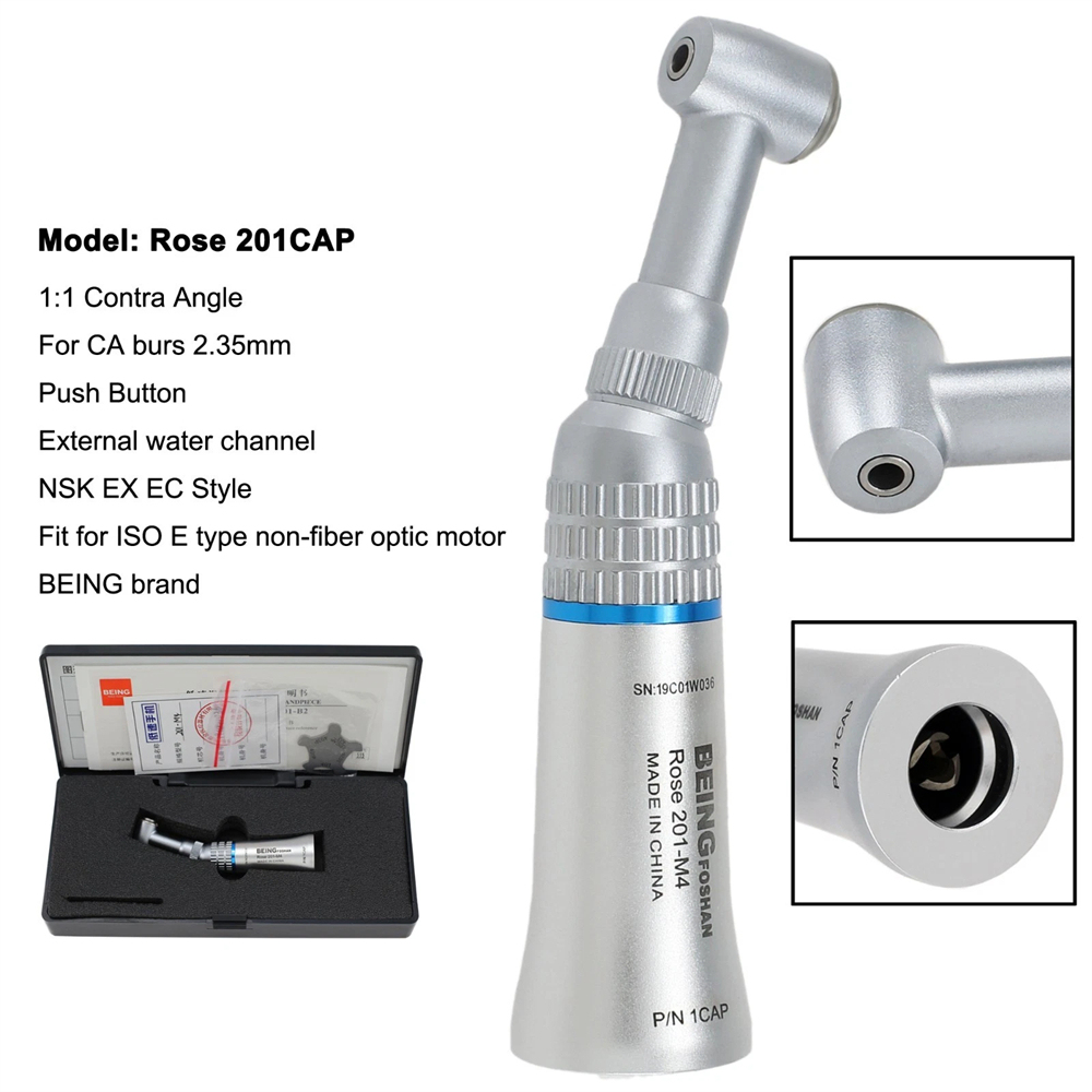 BEING Dental Low Slow Speed Straight Handpiece Air Motor Contra Angle 4 Hole Fit NSK