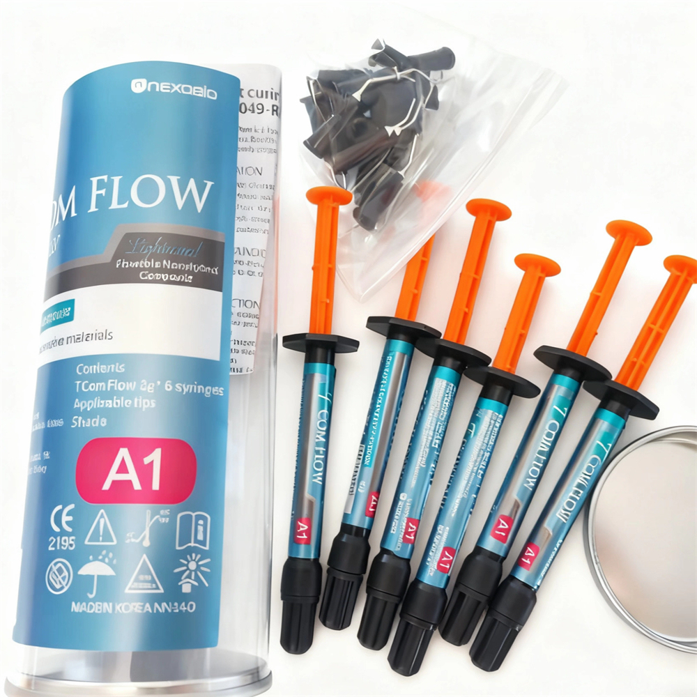 6Pcs T COM FLOW Dental Nanohybrid Composite Resin Flowable Light Restorative