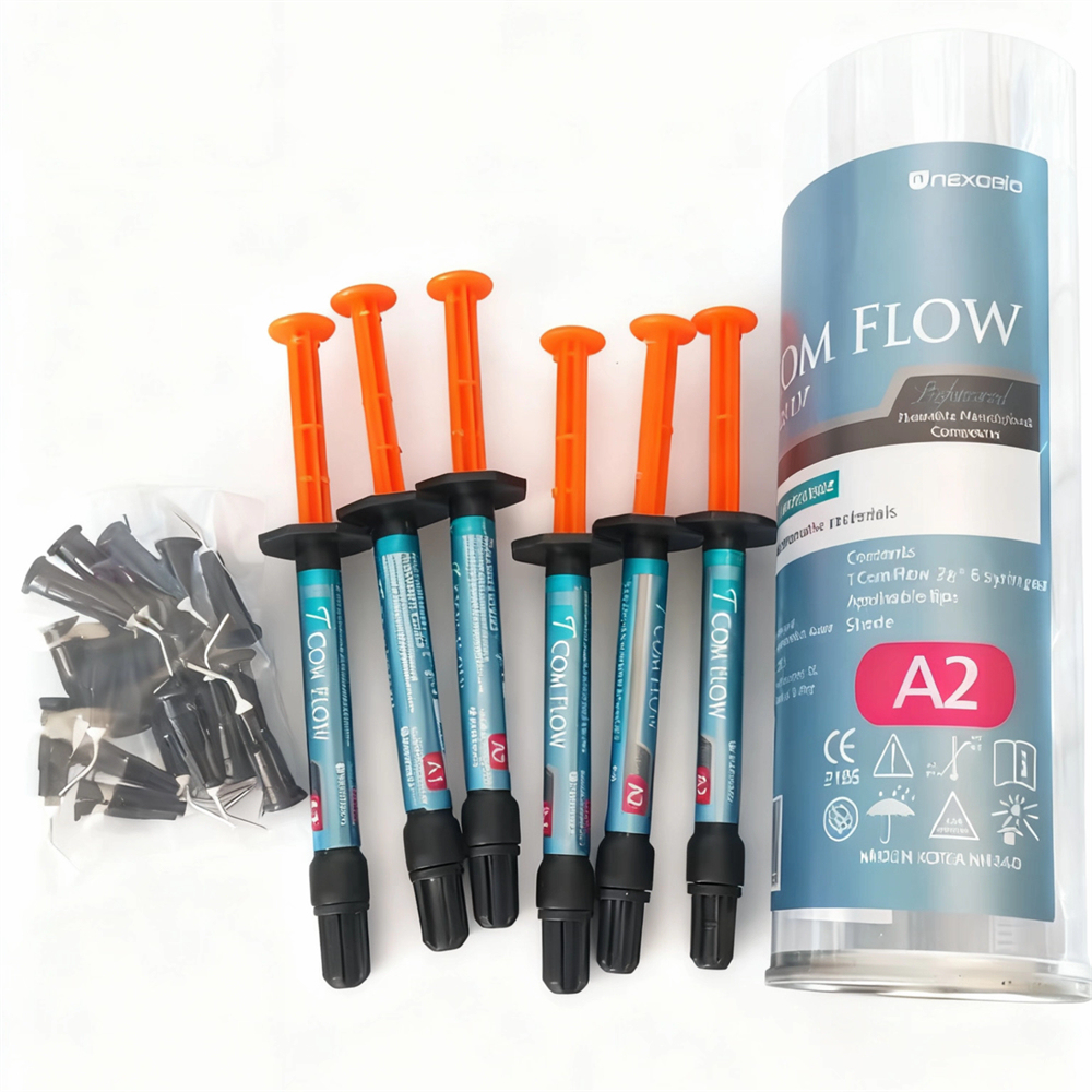 6Pcs T COM FLOW Dental Nanohybrid Composite Resin Flowable Light Restorative