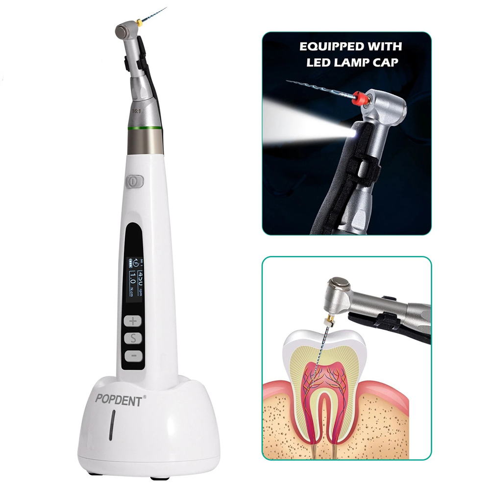 POPDENT Reciprocating LED Dental Endo Motor Cordless 16:1 Root Canal Micromotor