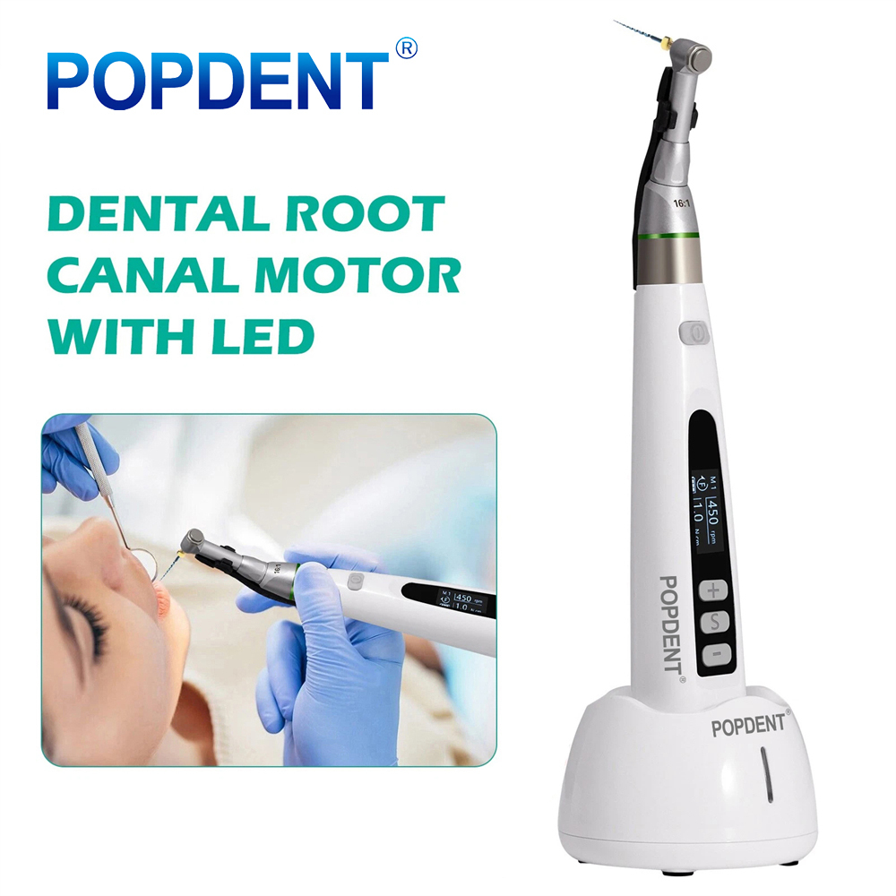 POPDENT Reciprocating LED Dental Endo Motor Cordless 16:1 Root Canal Micromotor