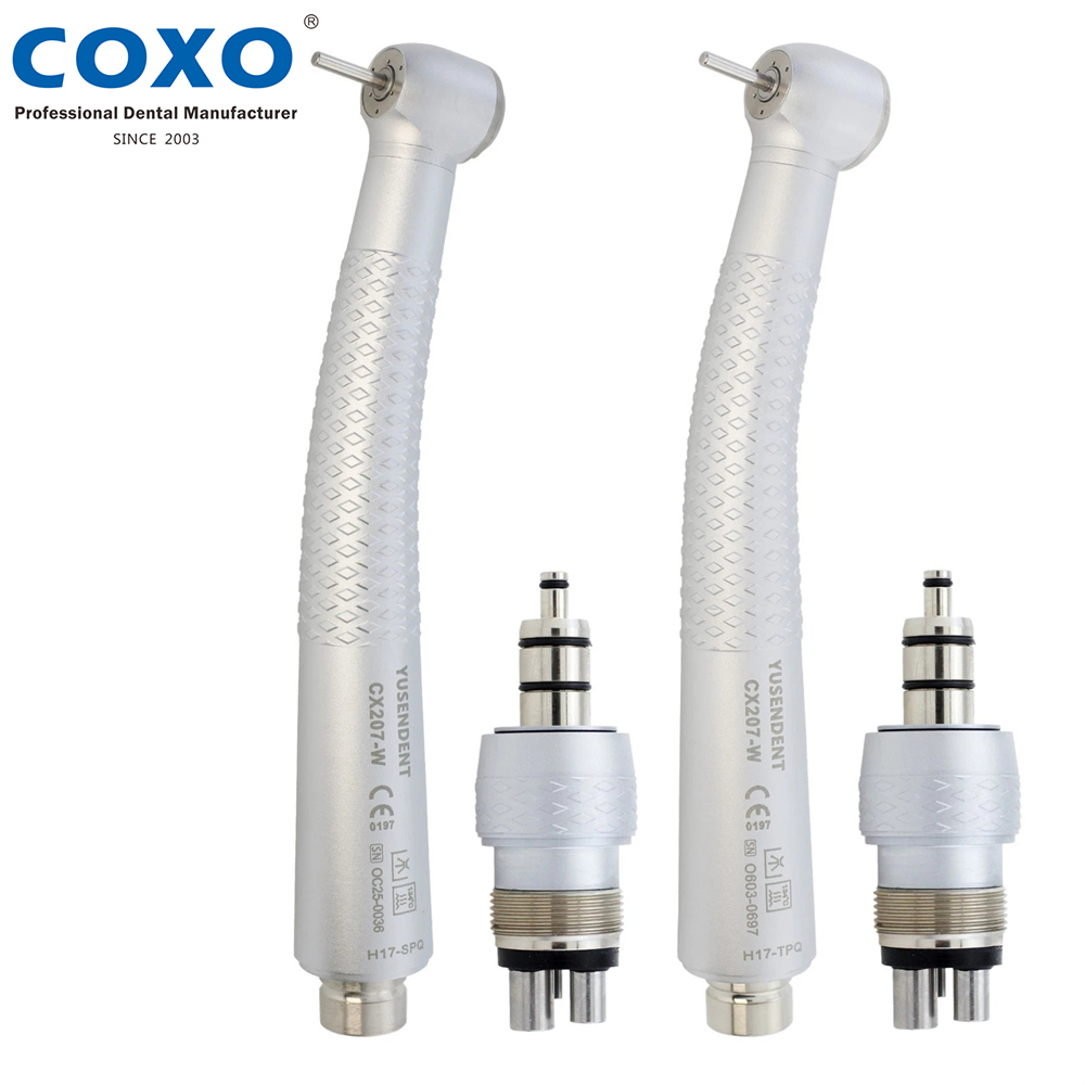 COXO YUSENDENT CX207-W Dental High Speed Air Turbine Handpiece Coupling 4 Hole Sinol Style