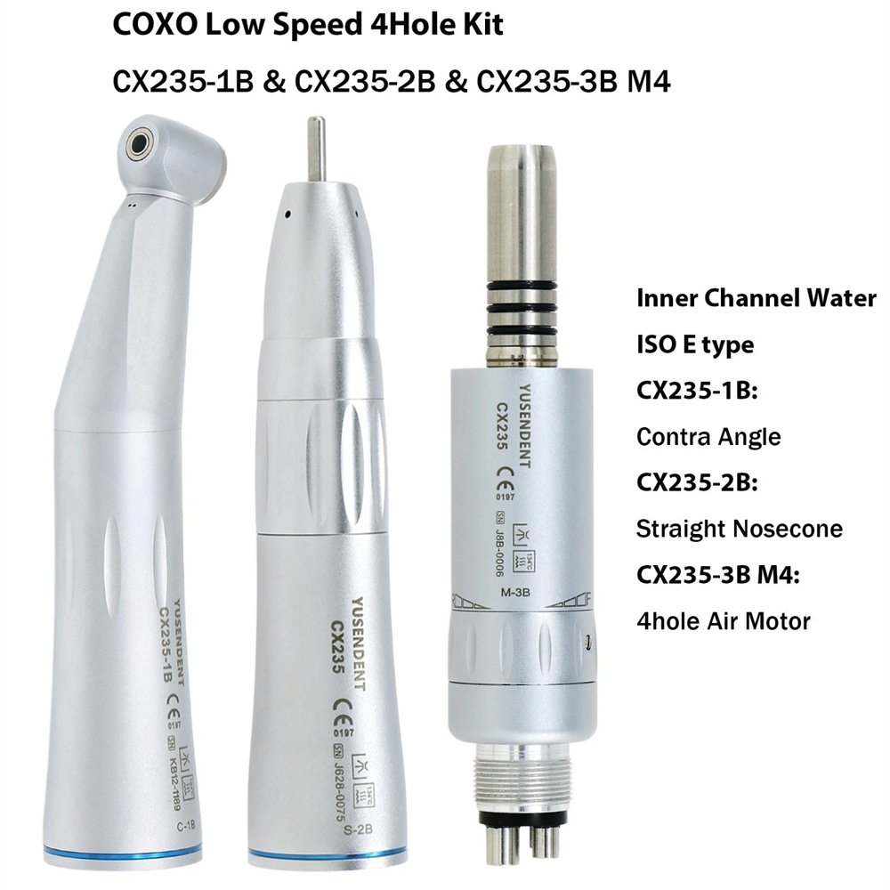 COXO Dental Low Speed Handpiece Contra Angle/Straight Inner Water Air Motor