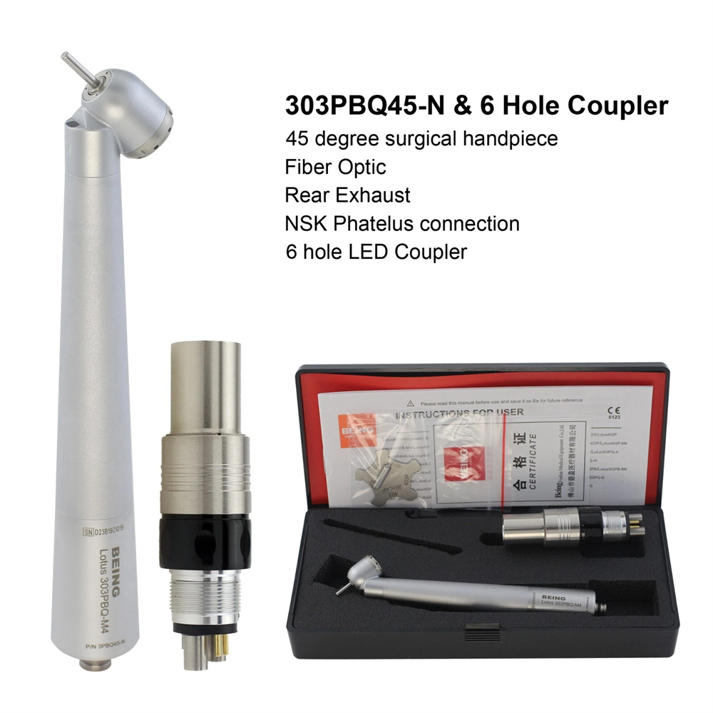 BEING Dental 45° Angle Surgical Handpiece Fiber Optic Kavo Multiflex NSK PTL LED