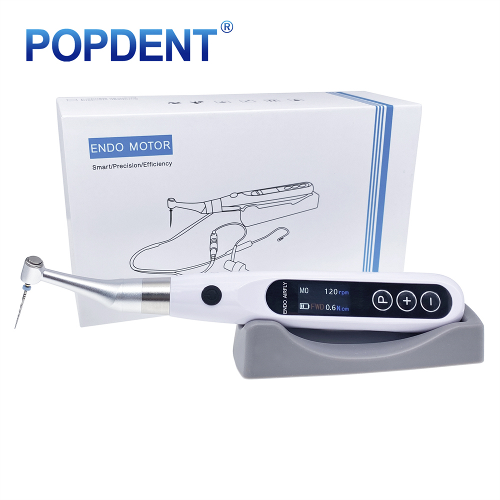 POPDENT Dental Endodontic Motor with Apex Locator 2 in 1 Endo Motor 16:1 Contra Angel
