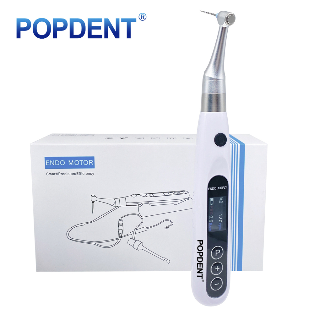 POPDENT Dental Endodontic Motor with Apex Locator 2 in 1 Endo Motor 16:1 Contra Angel