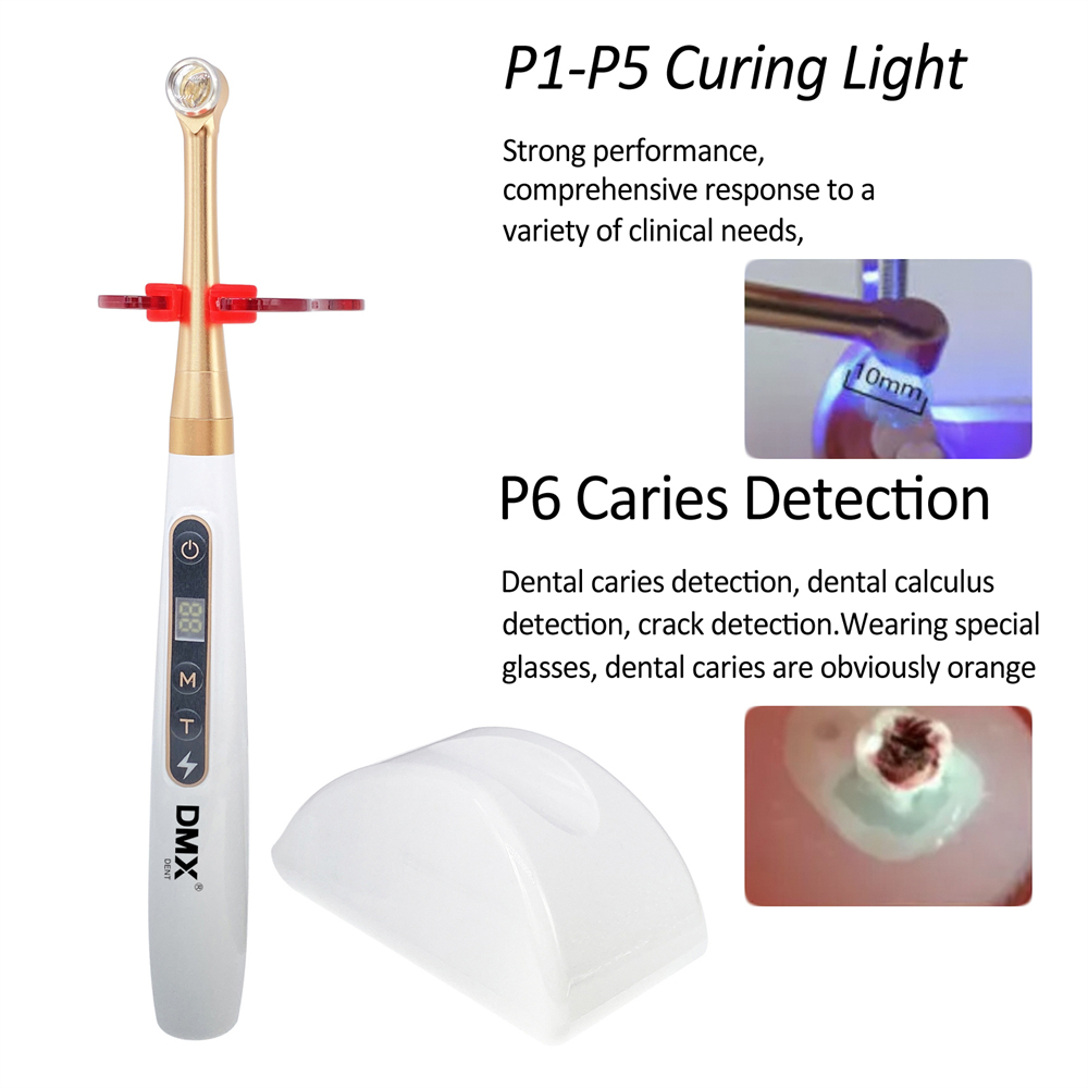 DMXDENT Dental Wireless Caries Detection and Curing Light Led 2 in 1 Function Detector