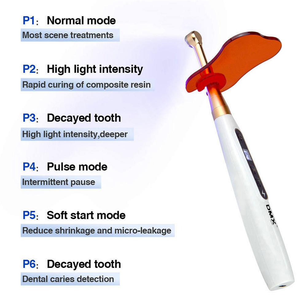 DMXDENT Dental Wireless Caries Detection and Curing Light Led 2 in 1 Function Detector