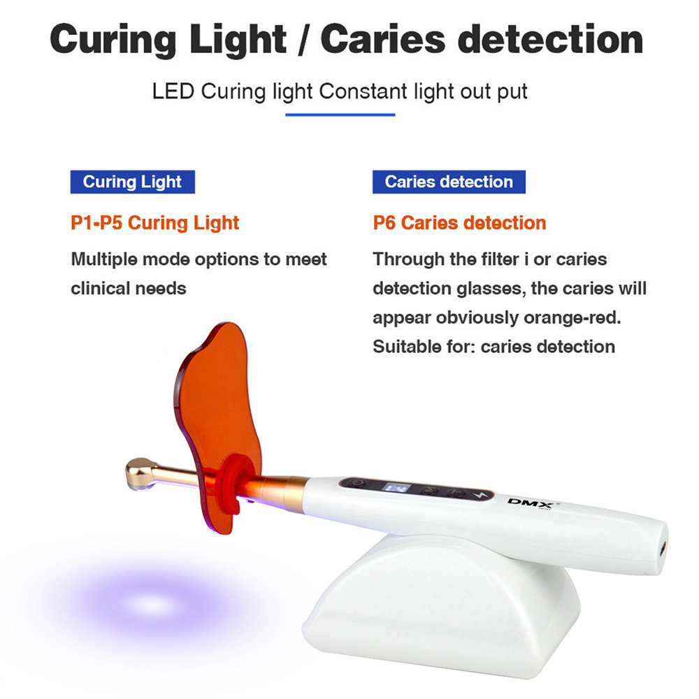 DMXDENT Dental Wireless Caries Detection and Curing Light Led 2 in 1 Function Detector