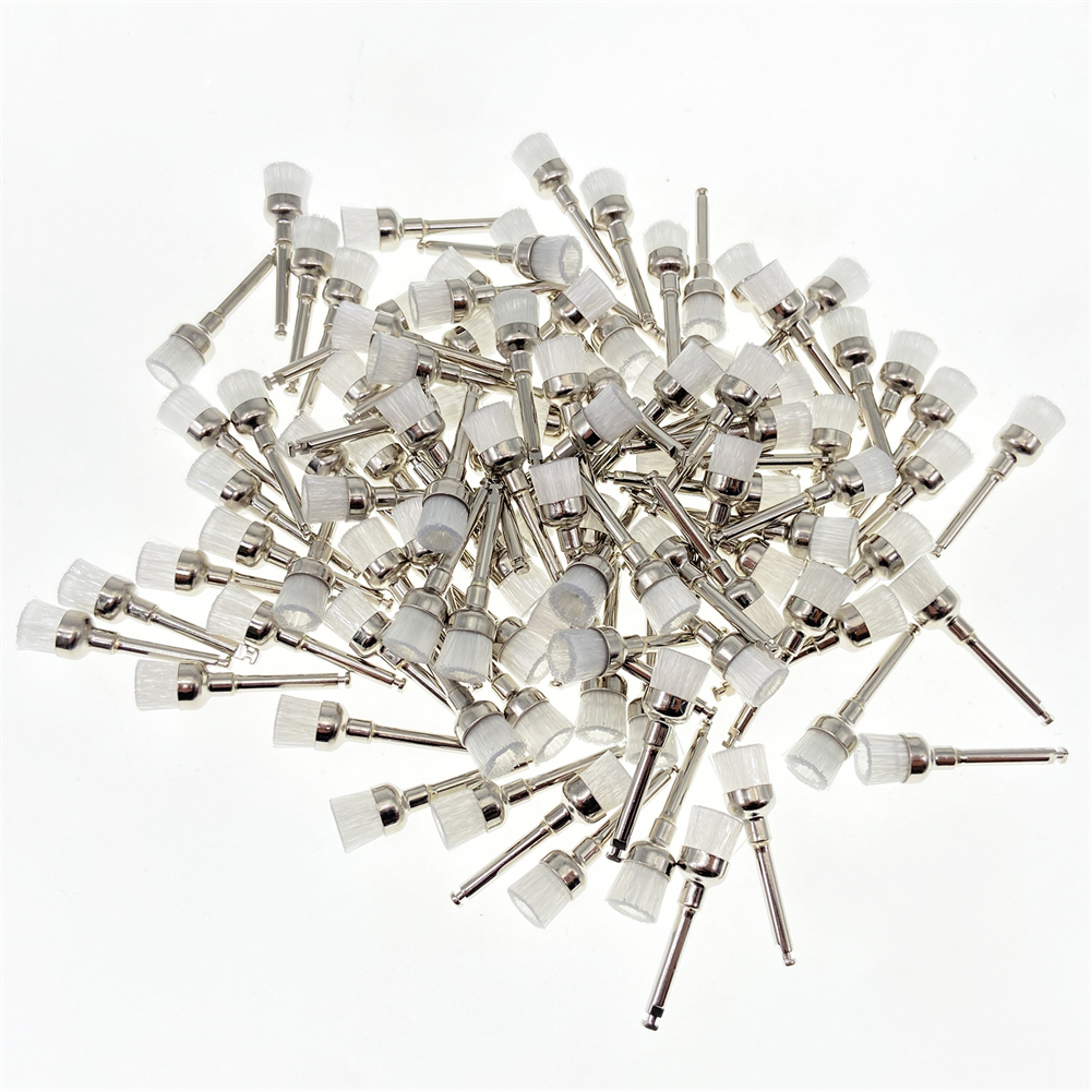 100 PCS Dental Nylon Latch Flat Polishing Polisher Prophy Bowl Brush