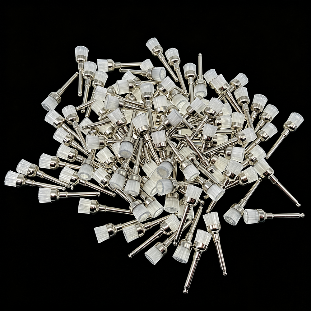 100 PCS Dental Nylon Latch Flat Polishing Polisher Prophy Bowl Brush