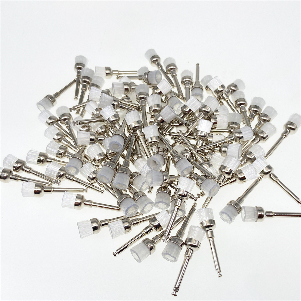 100 PCS Dental Nylon Latch Flat Polishing Polisher Prophy Bowl Brush