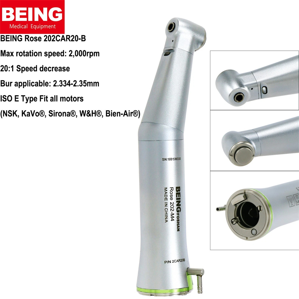 BEING 202CAR20B Dental 20:1 Implant Fiber Optic Contra Angle Surgical Handpiece