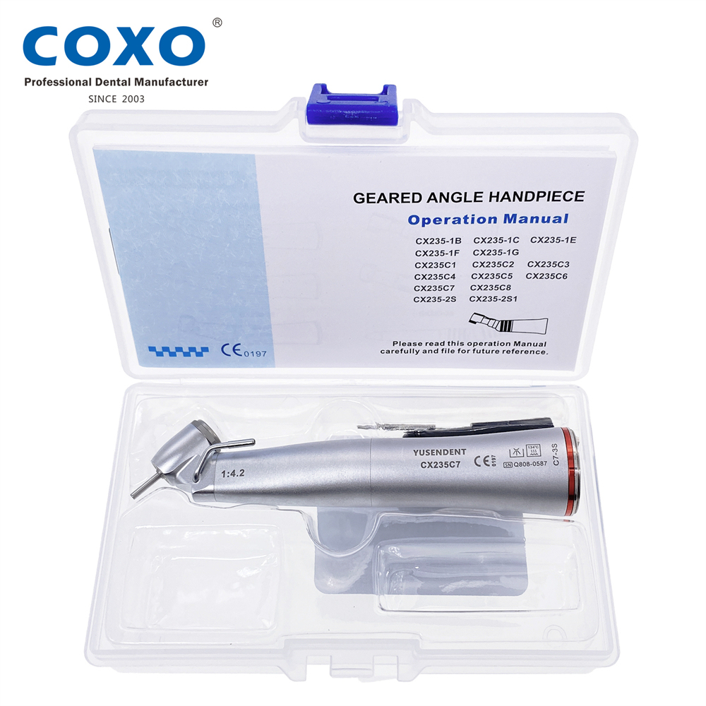 COXO YUSENDENT C7-3S Dental 1:4.2 Surgical 45°Contra Angle Fiber Optic Electric Handpiece