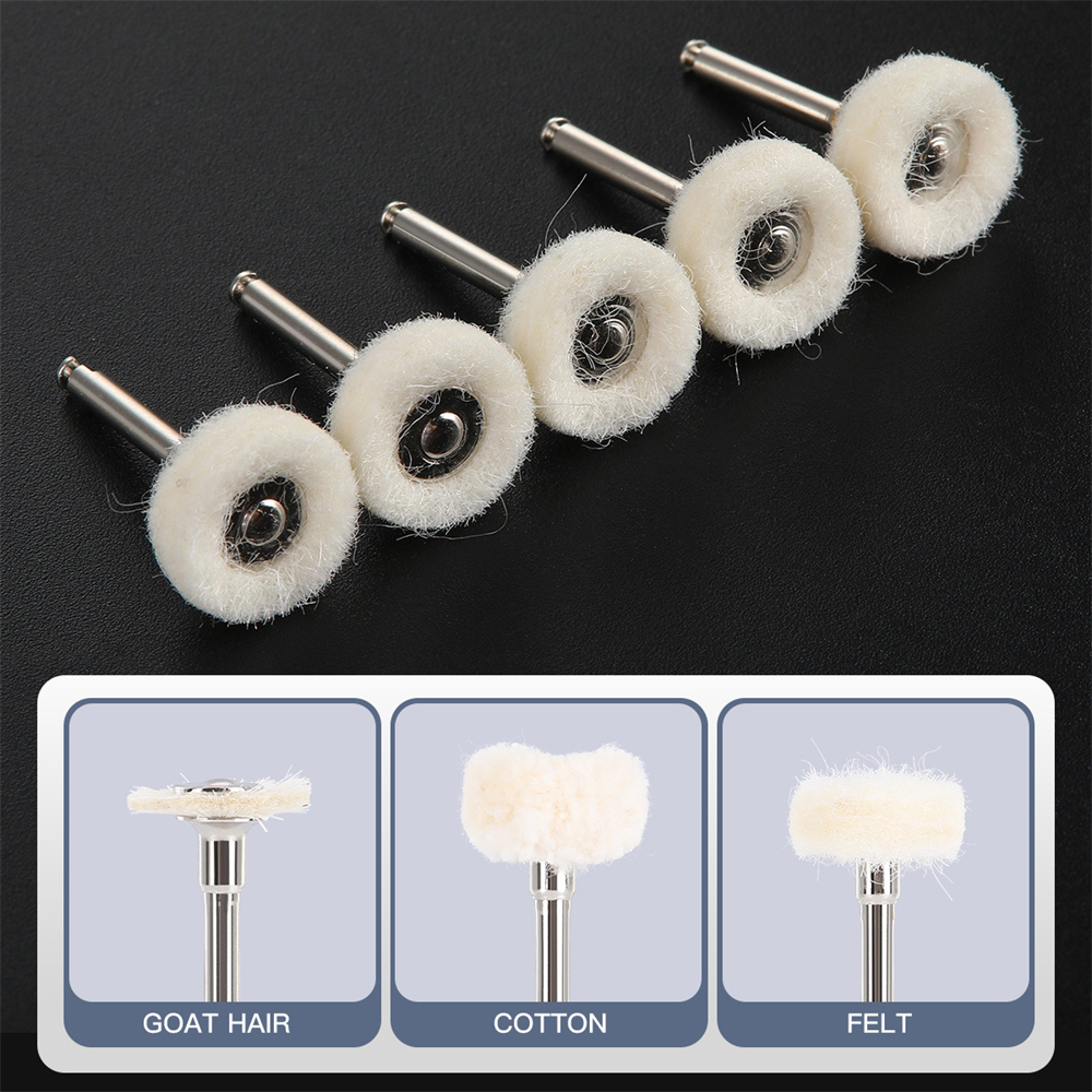 20 Pcs Dental RA Goat Hair Polishing Brush Buffing Wheel 2.35mm For Rotary Tools