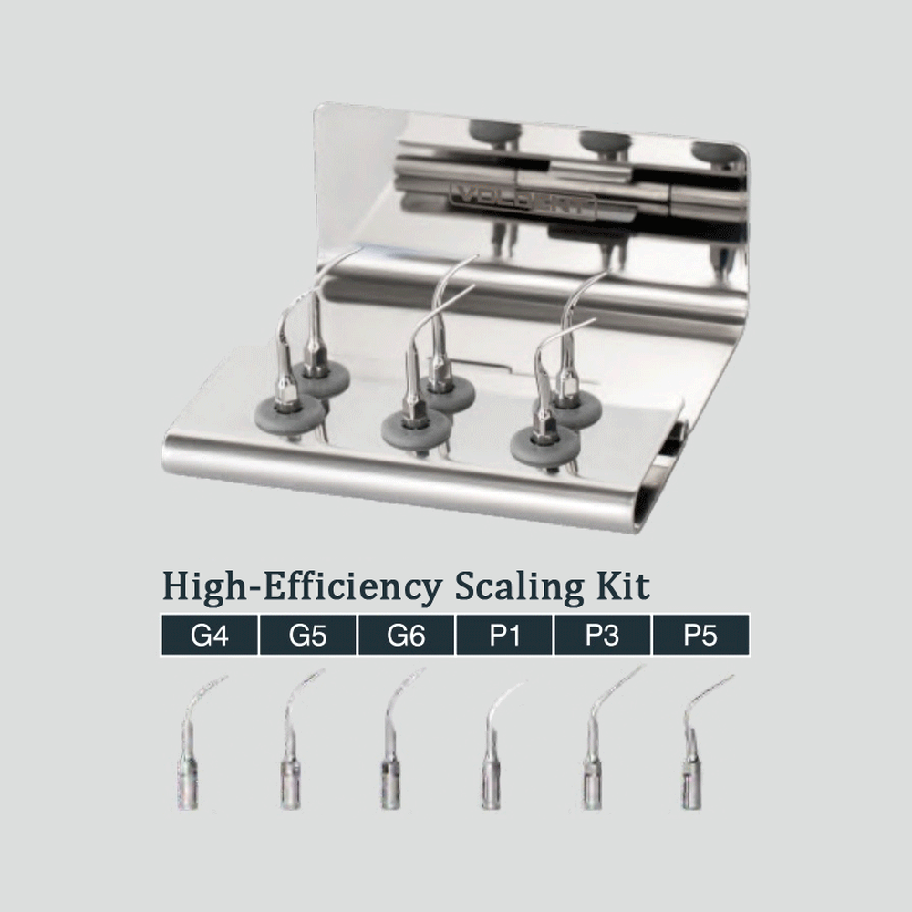 Dental High-Efficiency Scaling Stainless Steel Ultrasonic Scaler Tips Kit 6 Types