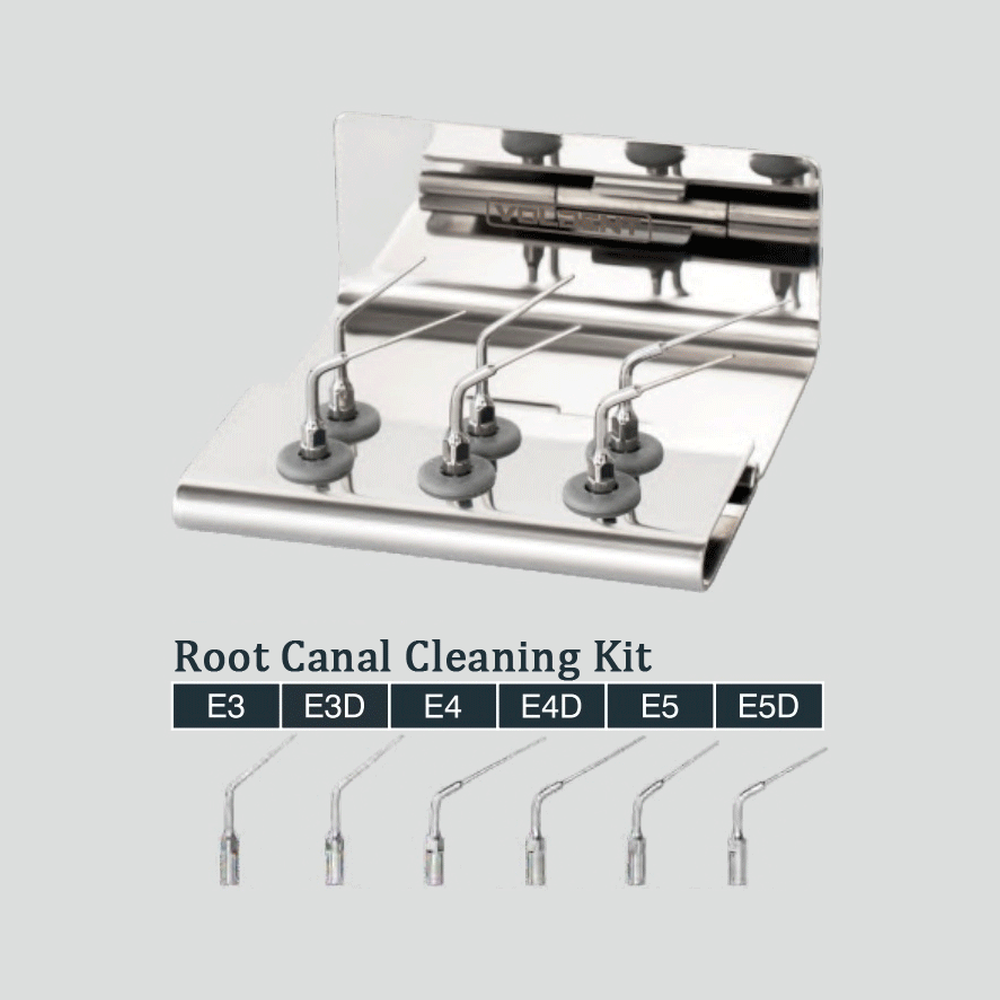 Dental Root Canal Cleaning Stainless Steel Ultrasonic Scaler Tips Kit 6 Types