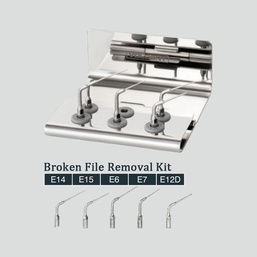 Dental Broken File Removal Stainless Steel Ultrasonic Scaler Tips Kit 5 Types