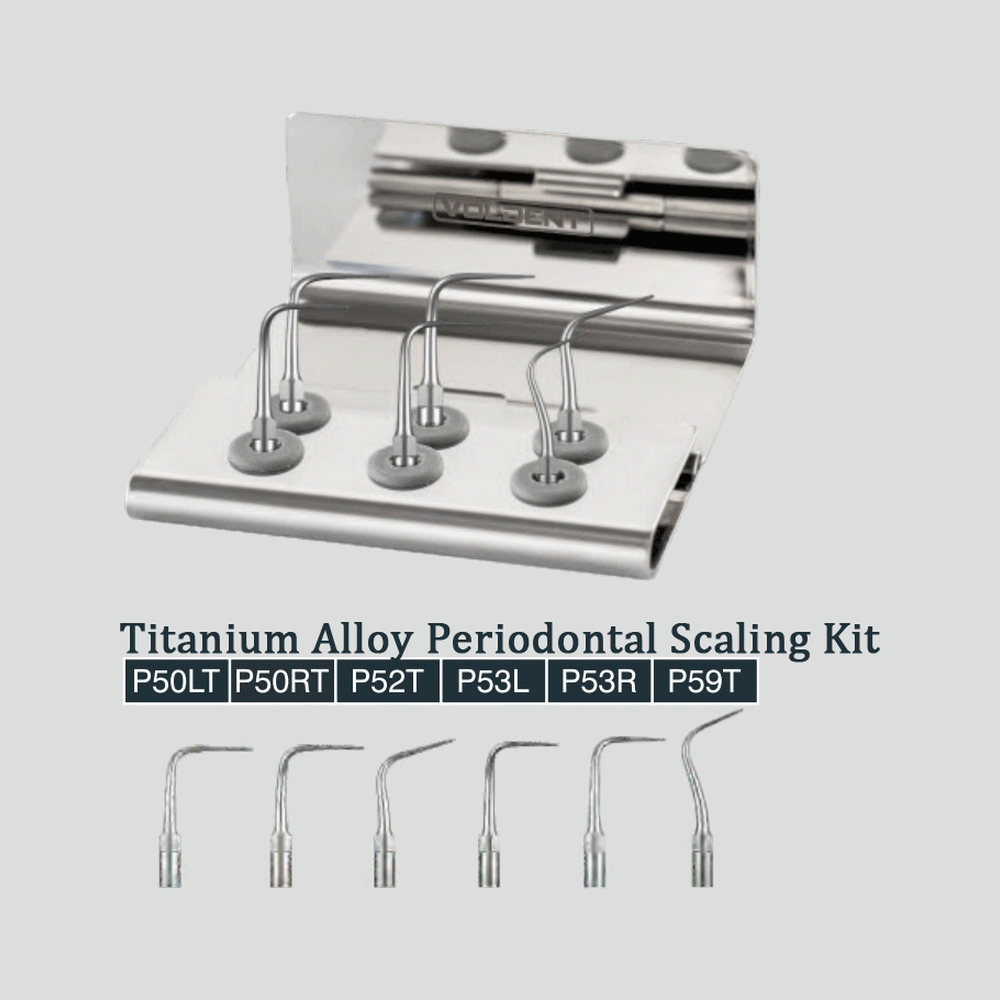 Dental Periodontal Scaling Titanium Alloy Ultrasonic Scaler Tips Kit 6 Types