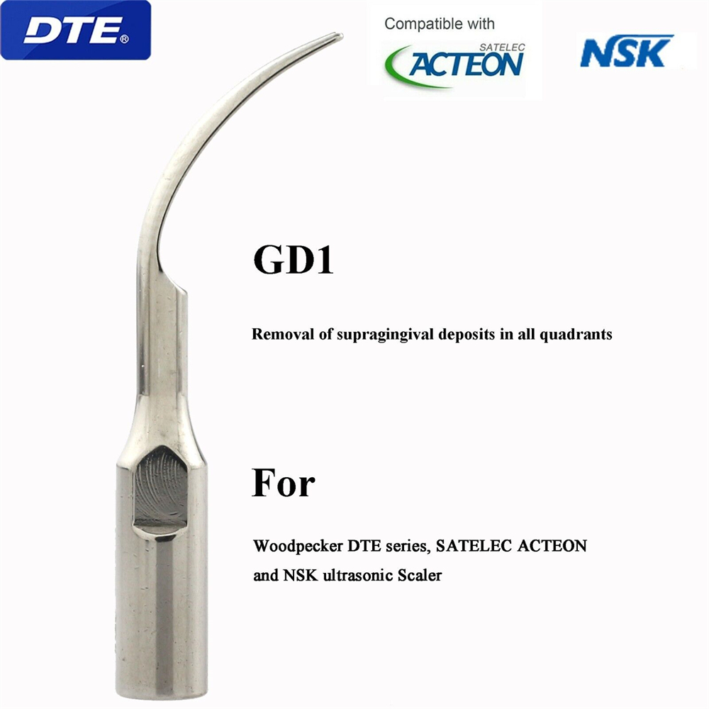 5Pcs DTE Dental Ultrasonic Piezo Scaler Tips Kit GD1/GD2/GD4/PD1 Fit SATELEC NSK