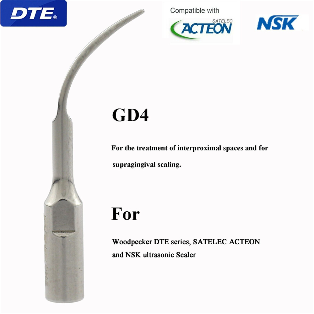 5Pcs DTE Dental Ultrasonic Piezo Scaler Tips Kit GD1/GD2/GD4/PD1 Fit SATELEC NSK
