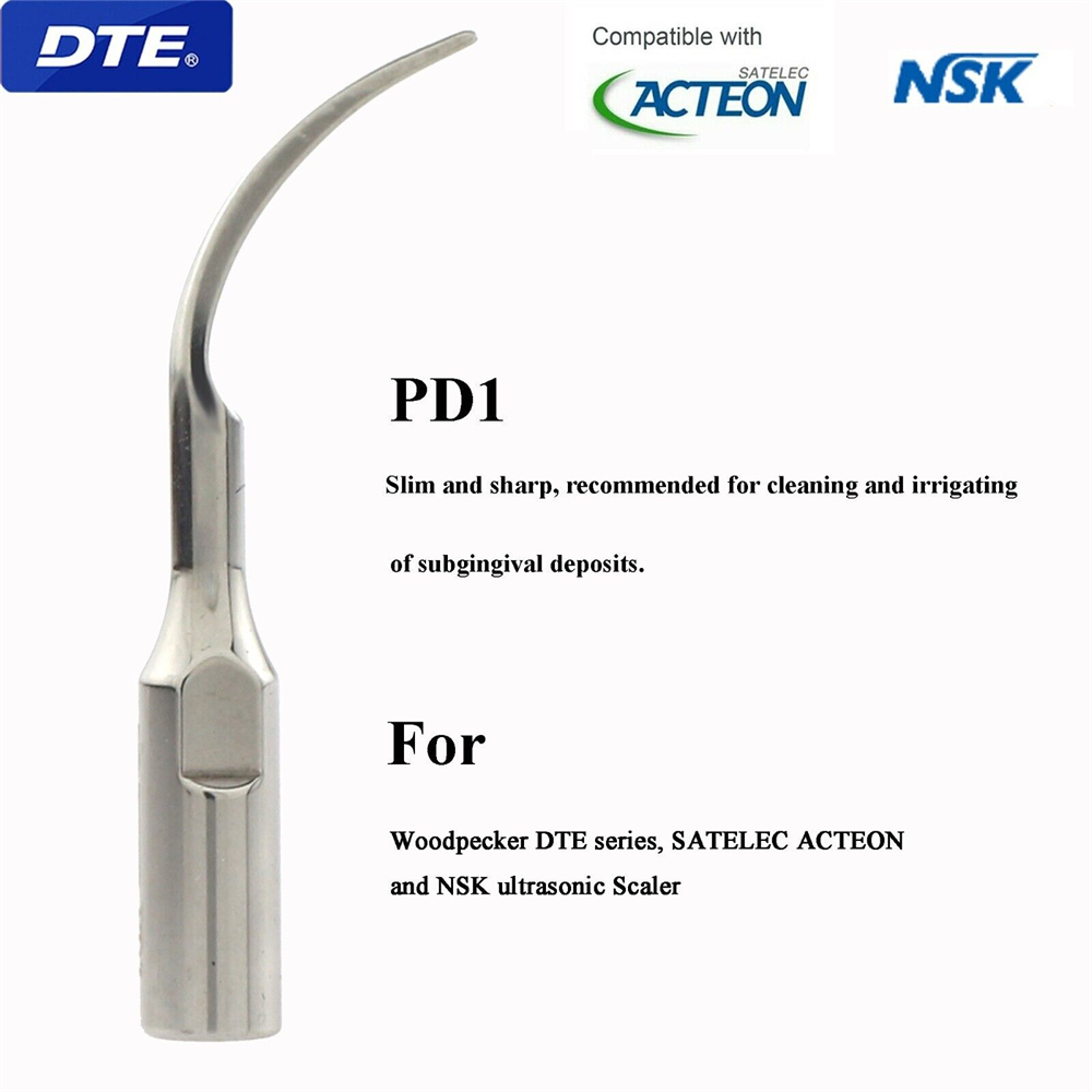 5Pcs DTE Dental Ultrasonic Piezo Scaler Tips Kit GD1/GD2/GD4/PD1 Fit SATELEC NSK