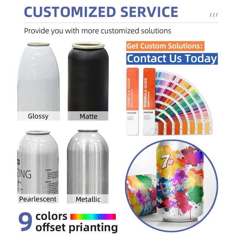 Customized Printing 10ml 800ml Aluminum Aerosol Empty Can Portable Oxygen Cylinder