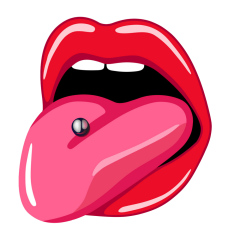Plastisol Heat Transfer Lips Black Queen Girl