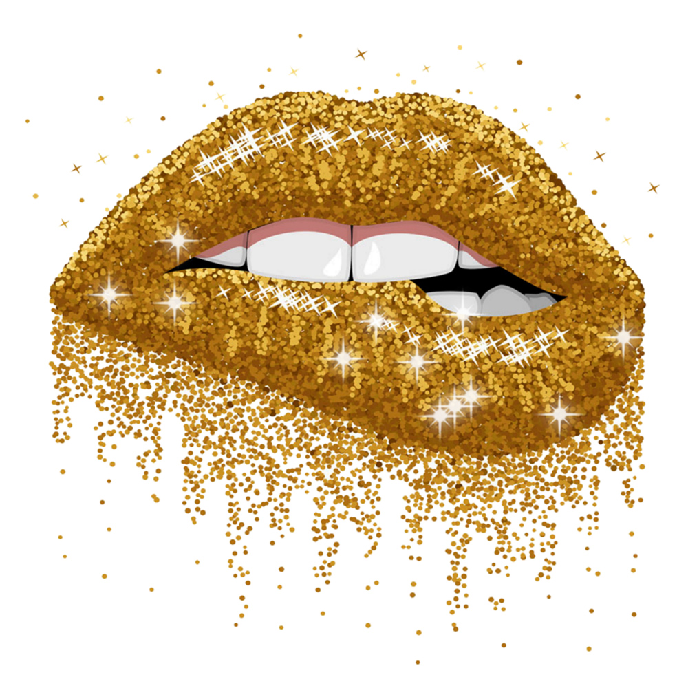 Plastisol Heat Transfer Lips Black Queen Girl