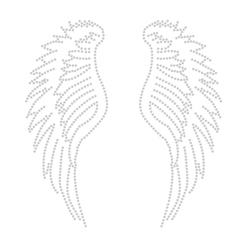 Wings Design Rhinestone Transfer Bling Hot Fix Applique