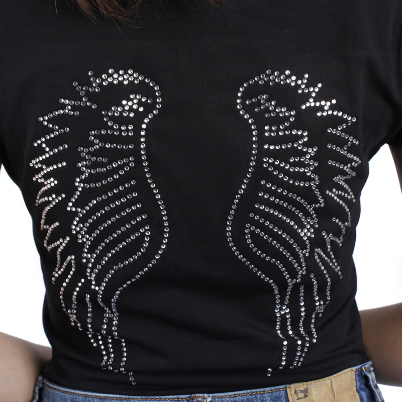 Wings Design Rhinestone Transfer Bling Hot Fix Applique