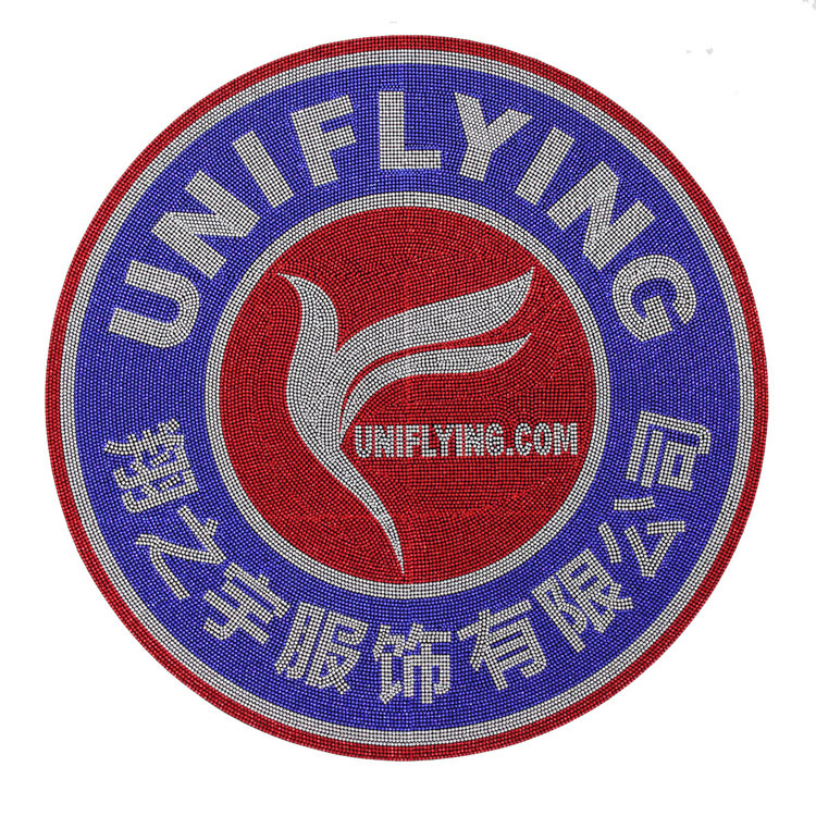 Rhinestone Fabric Sticker With Company Logo