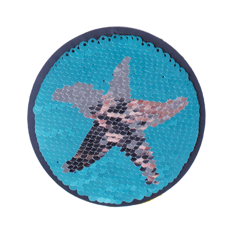 Rainbow Heart Design Sequin Patch Accept Custom