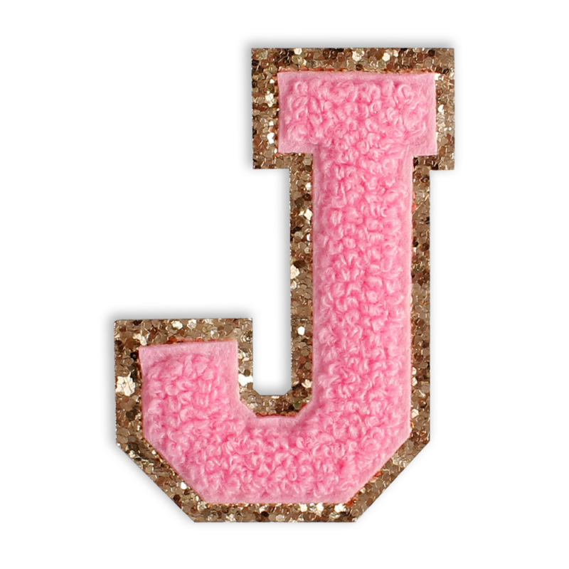 A-Z Alphabet Letter Glitter Chenille Patch