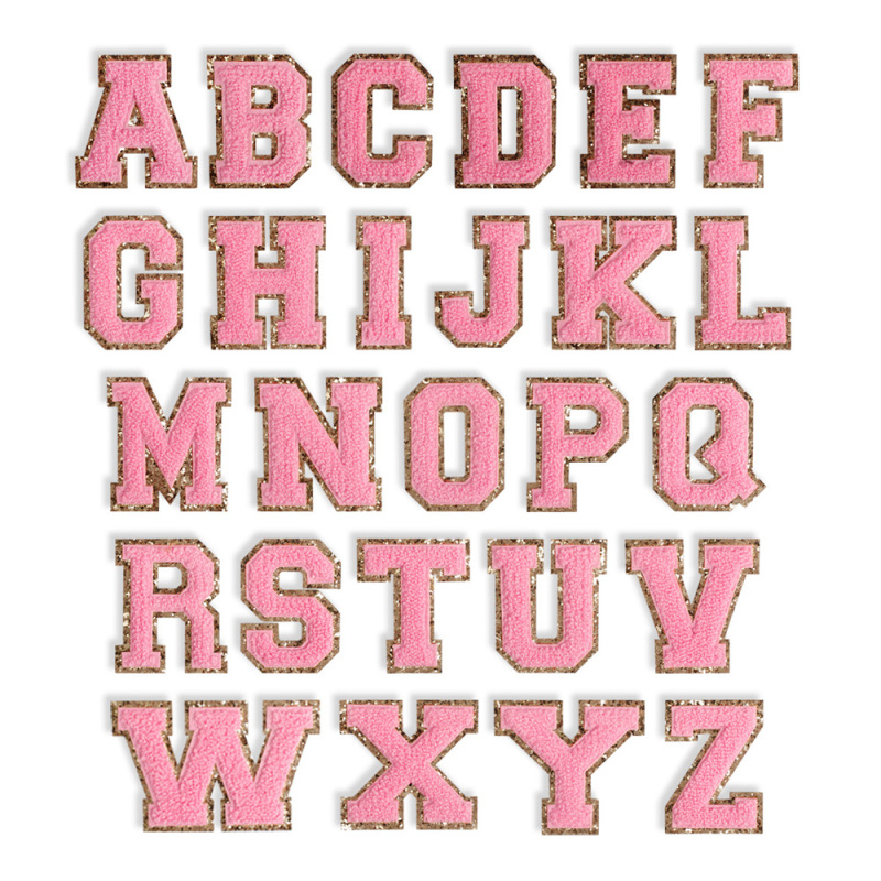 A-Z Alphabet Letter Glitter Chenille Patch