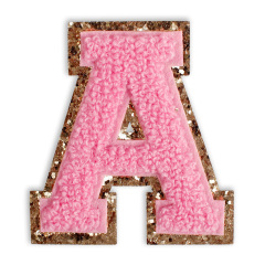 A-Z Alphabet Letter Glitter Chenille Patch