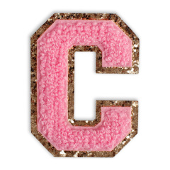 A-Z Alphabet Letter Glitter Chenille Patch