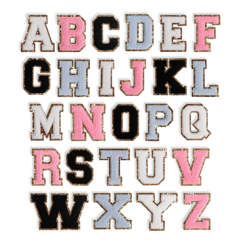 A-Z Alphabet Letter Glitter Chenille Patch