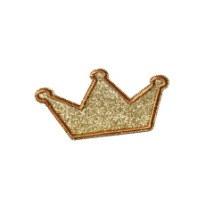 Popular Crown Design Embroidery Patch With Glitter