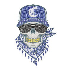 Skull Designs Rhinestone Transfer Wholesale Custom
