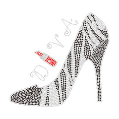 High Heel Shoe Series Rhinestone Transfer Bling