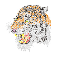 Tiger Series Bling Heat Transfer Rhinestone