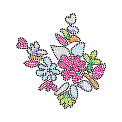Flower Series Rhinestone Heat Transfers Custom Bling
