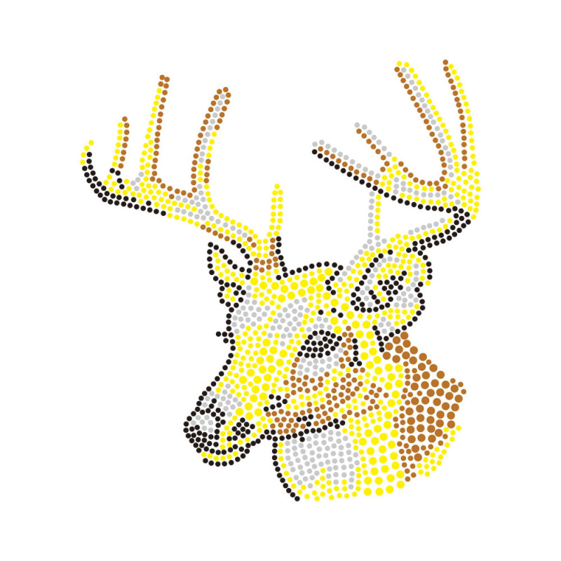 Caribou Deer Design Rhinestone Crystal Iron On Transfer Hot Fix Bling
