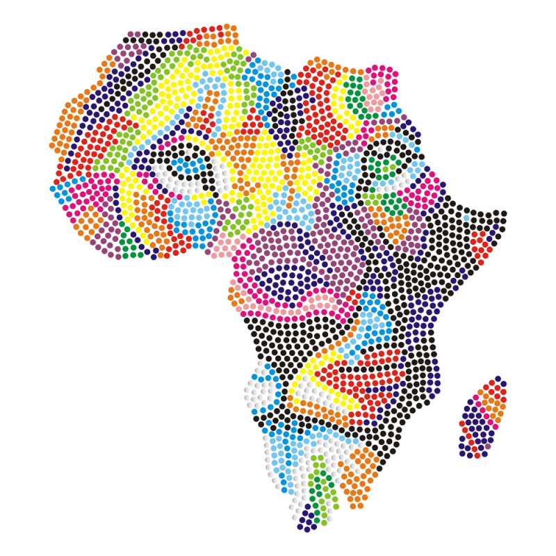 Africa Lion Bull Design Crystal Transfer Rhinestone Bling