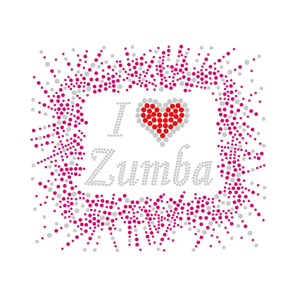 Red Heart Series Rhinestone Design Transfer Motif Bling